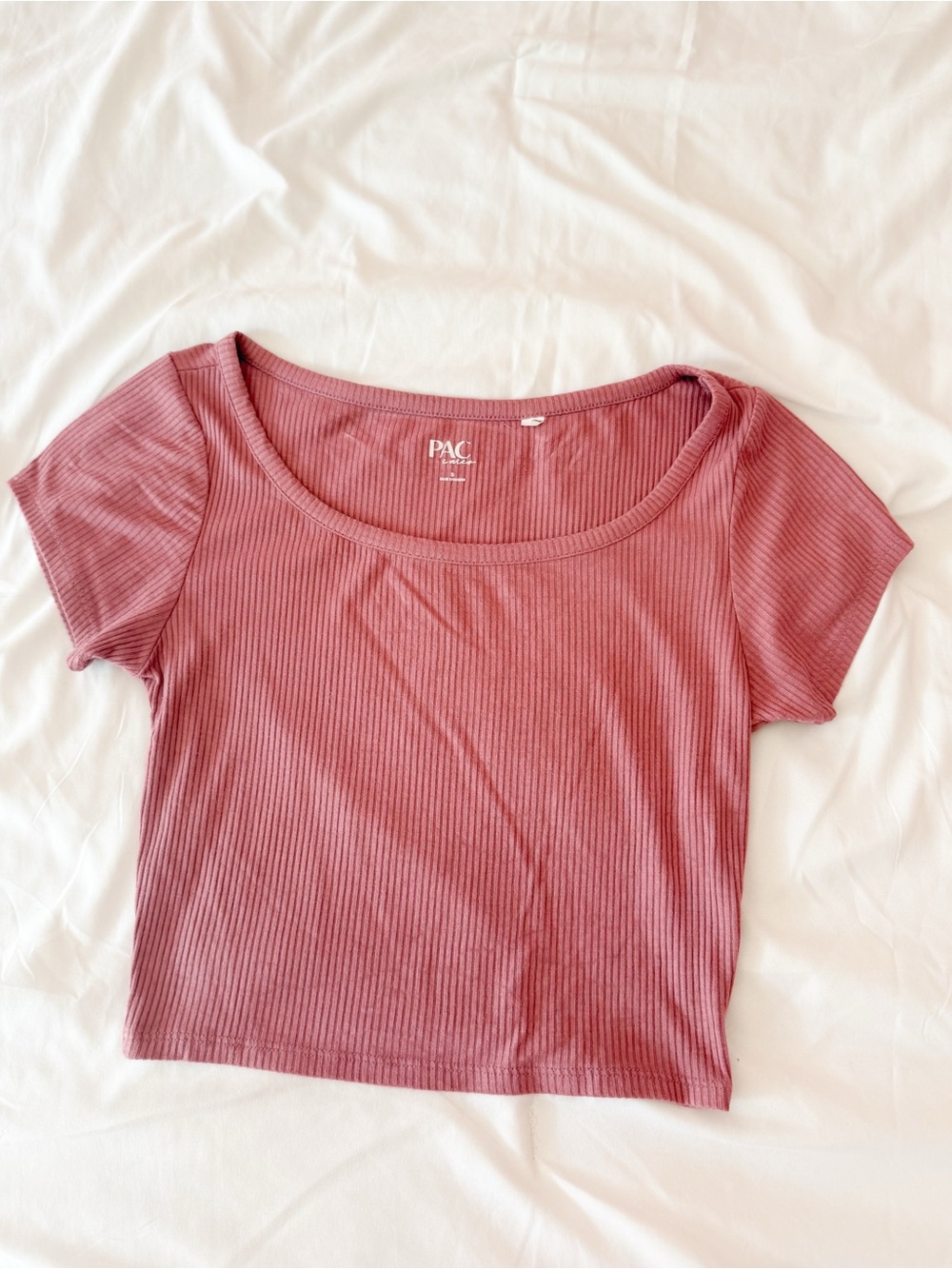 Pacsun Basics Mauve Scoop Neck Ribbed Top Size Small